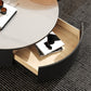 Round Nesting Coffee Table Pedestal Stone Cocktail Table with Drawer Clearhalo 'Coffee & Accent Tables' 'Coffee Tables' 'coffee_tables' 'furn' 'furn_coffee_tables' 'Furniture' 'Living Room Furniture' 7410772