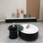 Round Stone Coffee Table Pedestal Nesting Coffee Table Set with Drawer Clearhalo 'Coffee & Accent Tables' 'Coffee Tables' 'coffee_tables' 'furn' 'furn_coffee_tables' 'Furniture' 'Living Room Furniture' 7410786