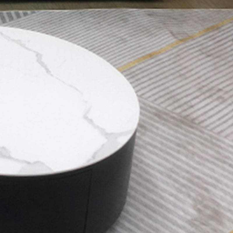 Round Stone Coffee Table Pedestal Nesting Coffee Table Set with Drawer Clearhalo 'Coffee & Accent Tables' 'Coffee Tables' 'coffee_tables' 'furn' 'furn_coffee_tables' 'Furniture' 'Living Room Furniture' 7410793