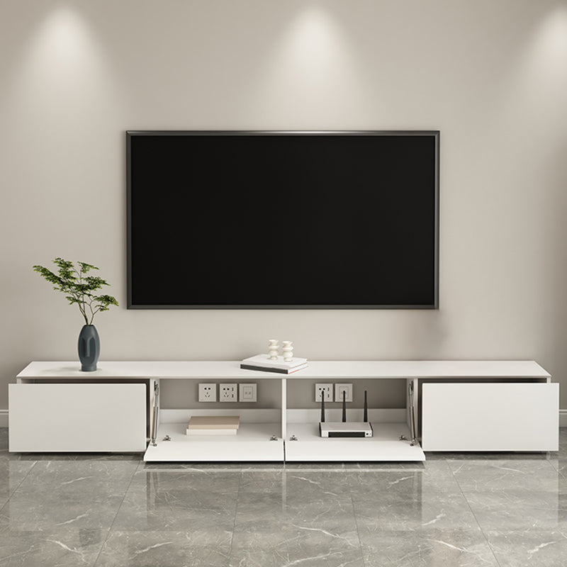 White Engineered Wood Media Console Contemporary TV Stand Console Clearhalo 'furn' 'furn_tv_stands_entertainment_centers' 'Furniture' 'Living Room Furniture' 'TV Stands & Entertainment Centers' 'TV Stands & Media Storage Furniture' 'tv_stands_entertainment_centers' 7411340