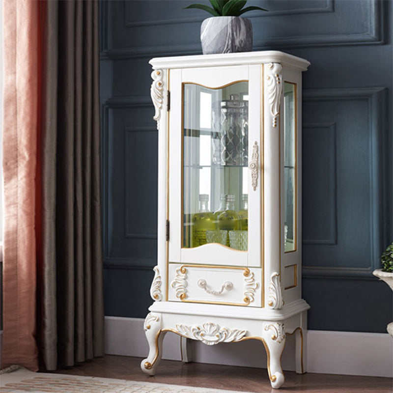 Traditional Glass Doors Curio Cabinet Birch Storage Cabinet for Home Clearhalo 'Display & China Cabinets' 'display_china_cabinets' 'furn' 'furn_display_china_cabinets' 'Furniture' 'Kitchen & Dining Furniture' 7411382