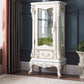 Traditional Glass Doors Curio Cabinet Birch Storage Cabinet for Home 20"L x 14"W x 44"H White Clearhalo 'Display & China Cabinets' 'display_china_cabinets' 'furn' 'furn_display_china_cabinets' 'Furniture' 'Kitchen & Dining Furniture' 7411386