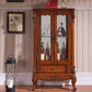 Traditional Glass Doors Curio Cabinet Birch Storage Cabinet for Home Clearhalo 'Display & China Cabinets' 'display_china_cabinets' 'furn' 'furn_display_china_cabinets' 'Furniture' 'Kitchen & Dining Furniture' 7411387