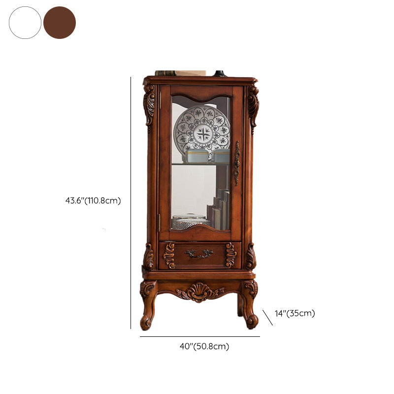 Traditional Glass Doors Curio Cabinet Birch Storage Cabinet for Home Clearhalo 'Display & China Cabinets' 'display_china_cabinets' 'furn' 'furn_display_china_cabinets' 'Furniture' 'Kitchen & Dining Furniture' 7411397