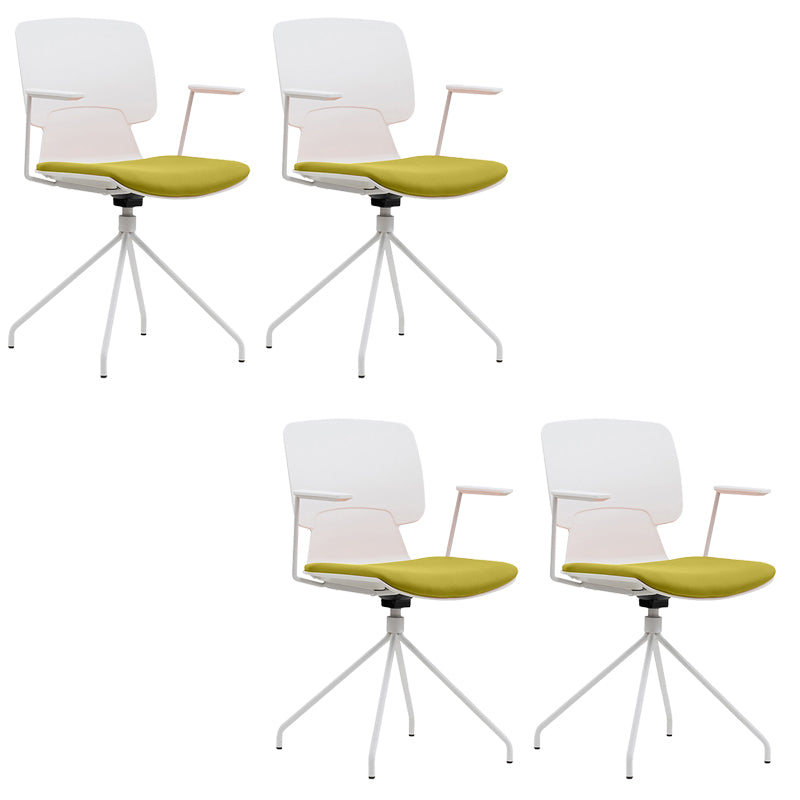 Silla de brazos fijos con tapiz de oficina modernos silla giratoria ergonómica