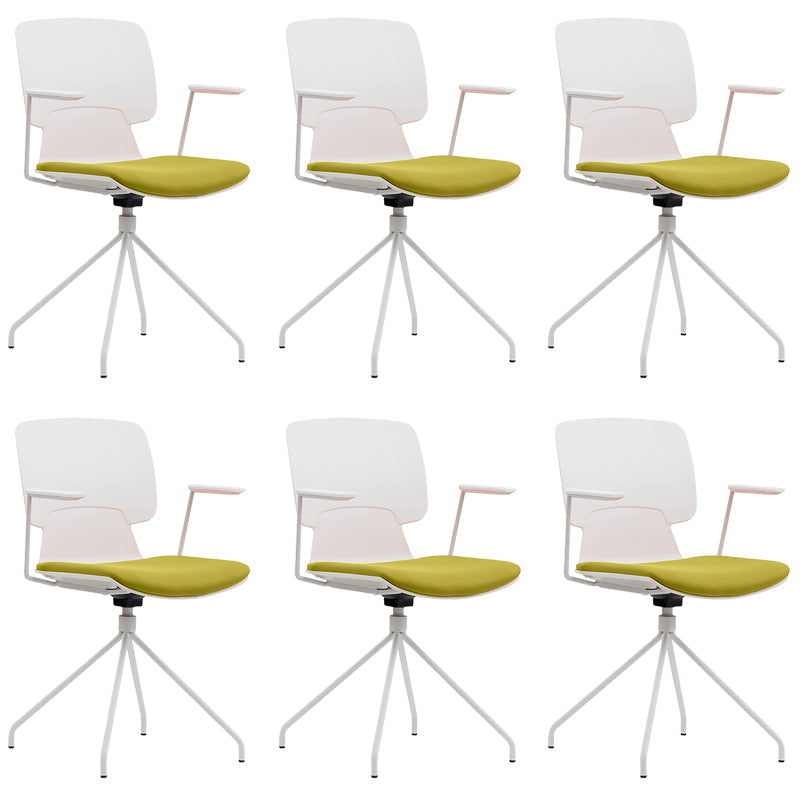 Silla de brazos fijos con tapiz de oficina modernos silla giratoria ergonómica