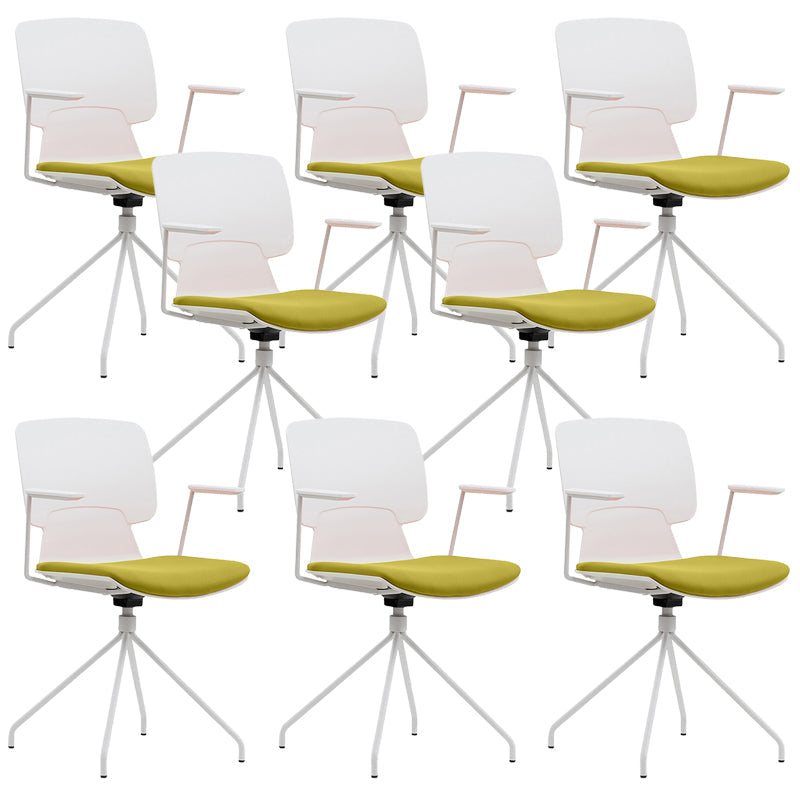 Silla de brazos fijos con tapiz de oficina modernos silla giratoria ergonómica