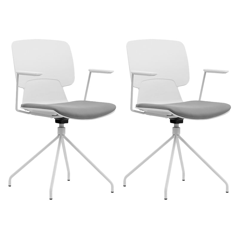 Silla de brazos fijos con tapiz de oficina modernos silla giratoria ergonómica