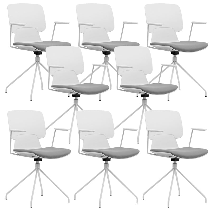 Silla de brazos fijos con tapiz de oficina modernos silla giratoria ergonómica