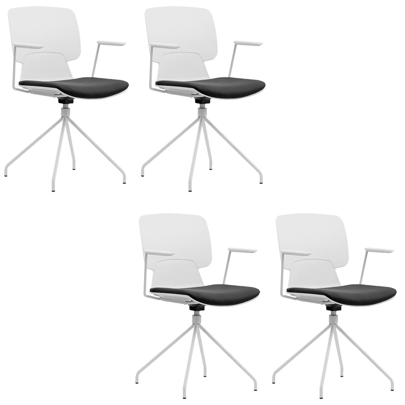 Silla de brazos fijos con tapiz de oficina modernos silla giratoria ergonómica