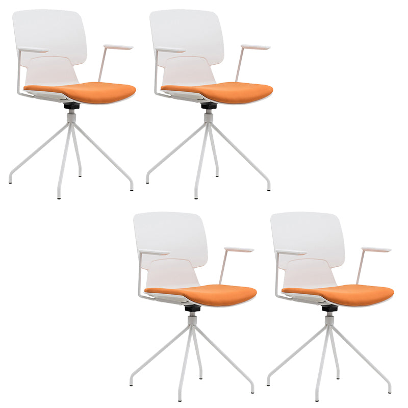 Silla de brazos fijos con tapiz de oficina modernos silla giratoria ergonómica