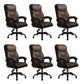 Modern Swivel Chair Leather Adjustable Seat Height Office Chair with Wheels