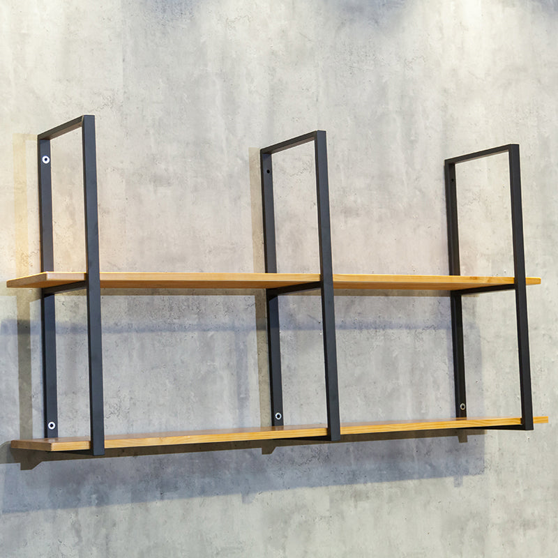 Estantería contemporánea de madera cerrada biblioteca natural flotante