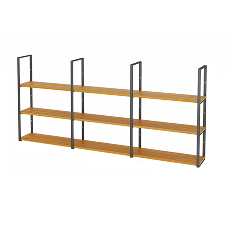 Estantería contemporánea de madera cerrada biblioteca natural flotante