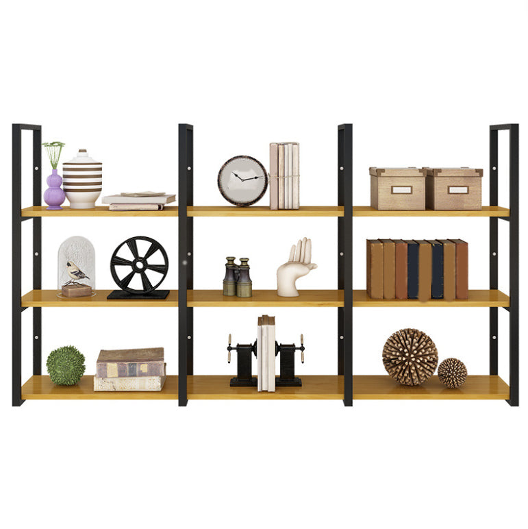 Estantería contemporánea de madera cerrada biblioteca natural flotante