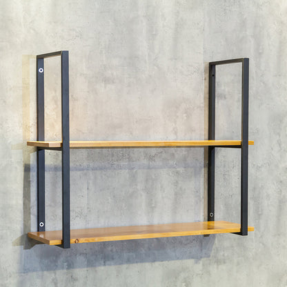 Estantería contemporánea de madera cerrada biblioteca natural flotante