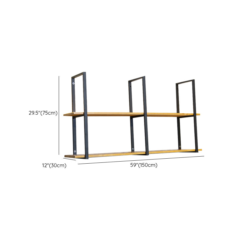 Estantería contemporánea de madera cerrada biblioteca natural flotante