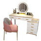 Modern Dressing Table Bedroom Stone Lighted Mirror Make-up Vanity Clearhalo 'Bedroom Furniture' 'furn' 'furn_makeup_vanities' 'Furniture' 'Makeup Vanities' 'makeup_vanities' 7412679