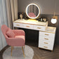 Modern Dressing Table Bedroom Stone Lighted Mirror Make-up Vanity Makeup Vanity & Mirror & Stools Red Clearhalo 'Bedroom Furniture' 'furn' 'furn_makeup_vanities' 'Furniture' 'Makeup Vanities' 'makeup_vanities' 7412683
