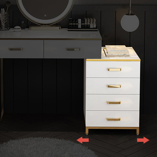 Modern Dressing Table Bedroom Stone Lighted Mirror Make-up Vanity Clearhalo 'Bedroom Furniture' 'furn' 'furn_makeup_vanities' 'Furniture' 'Makeup Vanities' 'makeup_vanities' 7412686