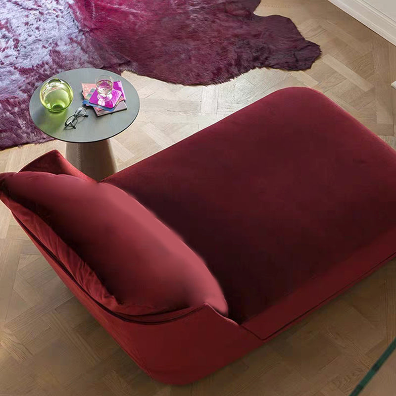 Scandinavian Upholstered Chaise Lounge Couch Armless Chaise Lounge Chair in Apple Red Clearhalo 'Chairs & Seating' 'Chaise Lounge' 'chaise_lounge' 'furn' 'furn_chaise_lounge' 'Furniture' 'Living Room Furniture' 7412846
