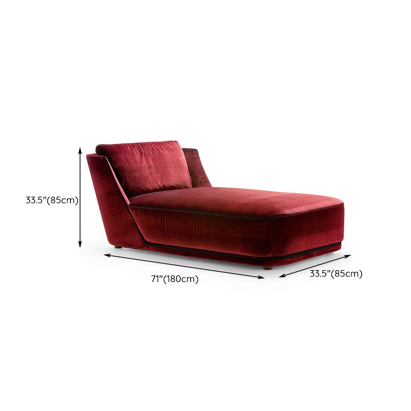 Scandinavian Upholstered Chaise Lounge Couch Armless Chaise Lounge Chair in Apple Red Clearhalo 'Chairs & Seating' 'Chaise Lounge' 'chaise_lounge' 'furn' 'furn_chaise_lounge' 'Furniture' 'Living Room Furniture' 7412852