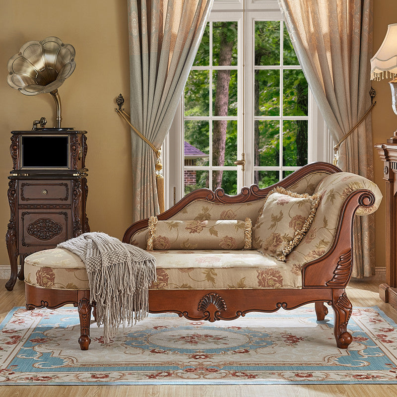 French Country Upholstered Chaise Lounge Couch Rolled Arms Chaise Lounge Chair Silver Right-Arm Chaise Clearhalo 'Chairs & Seating' 'Chaise Lounge' 'chaise_lounge' 'furn' 'furn_chaise_lounge' 'Furniture' 'Living Room Furniture' 7412866