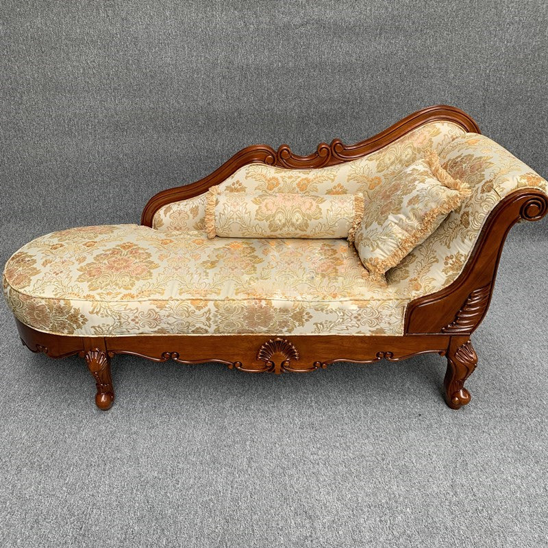 French Country Upholstered Chaise Lounge Couch Rolled Arms Chaise Lounge Chair Beige Right-Arm Chaise Clearhalo 'Chairs & Seating' 'Chaise Lounge' 'chaise_lounge' 'furn' 'furn_chaise_lounge' 'Furniture' 'Living Room Furniture' 7412869