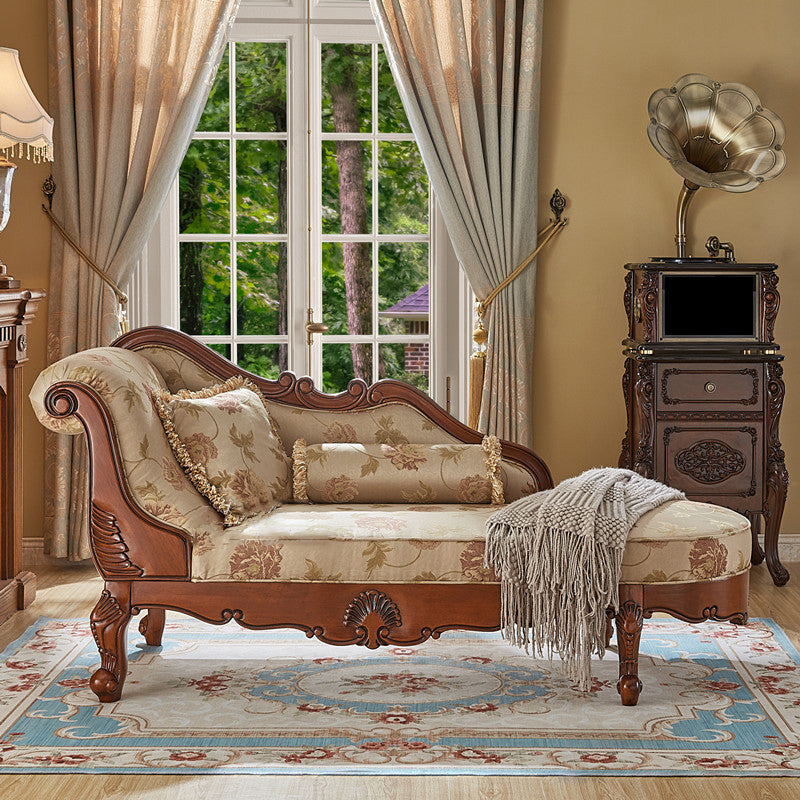 French Country Upholstered Chaise Lounge Couch Rolled Arms Chaise Lounge Chair Silver Left-Arm Chaise Clearhalo 'Chairs & Seating' 'Chaise Lounge' 'chaise_lounge' 'furn' 'furn_chaise_lounge' 'Furniture' 'Living Room Furniture' 7412871