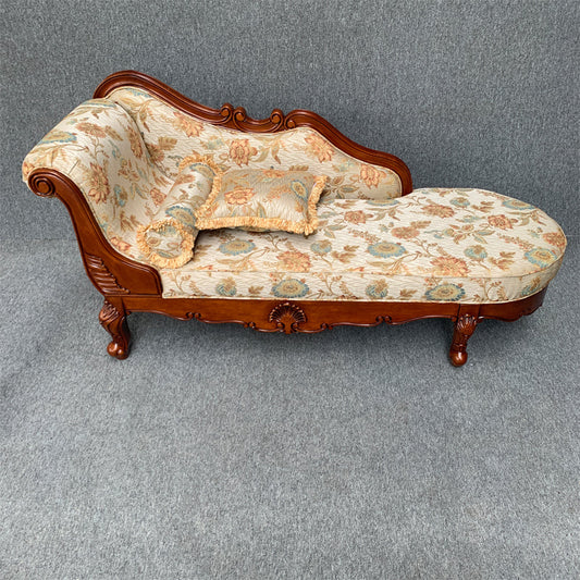 French Country Upholstered Chaise Lounge Couch Rolled Arms Chaise Lounge Chair Clearhalo 'Chairs & Seating' 'Chaise Lounge' 'chaise_lounge' 'furn' 'furn_chaise_lounge' 'Furniture' 'Living Room Furniture' 7412872