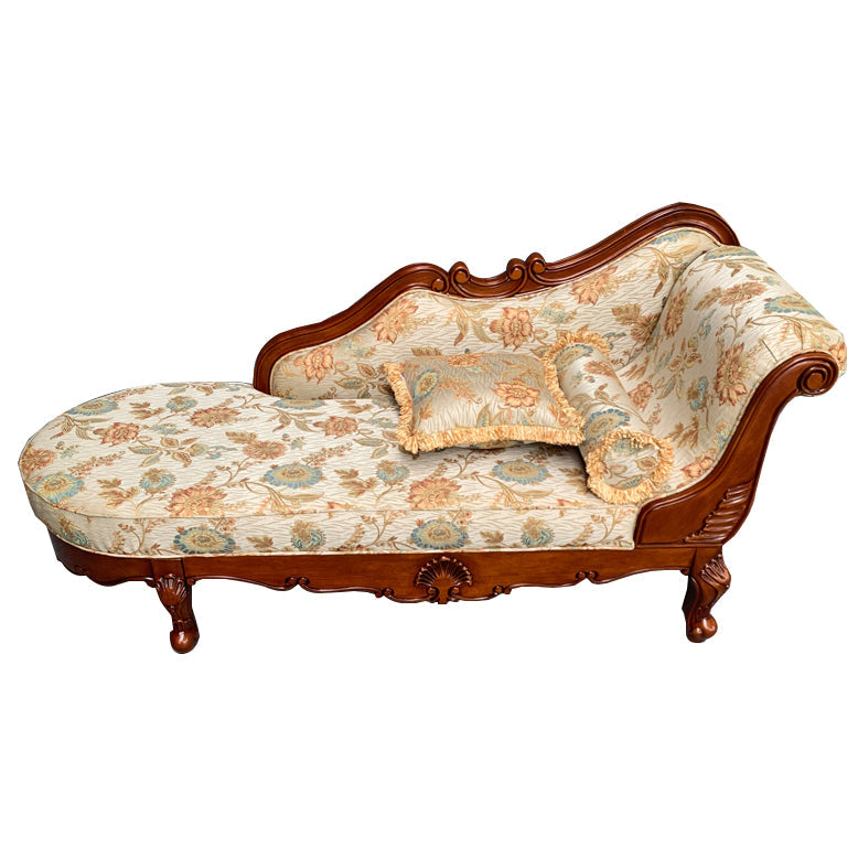 French Country Upholstered Chaise Lounge Couch Rolled Arms Chaise Lounge Chair Clearhalo 'Chairs & Seating' 'Chaise Lounge' 'chaise_lounge' 'furn' 'furn_chaise_lounge' 'Furniture' 'Living Room Furniture' 7412873