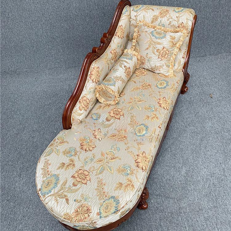 French Country Upholstered Chaise Lounge Couch Rolled Arms Chaise Lounge Chair Clearhalo 'Chairs & Seating' 'Chaise Lounge' 'chaise_lounge' 'furn' 'furn_chaise_lounge' 'Furniture' 'Living Room Furniture' 7412883