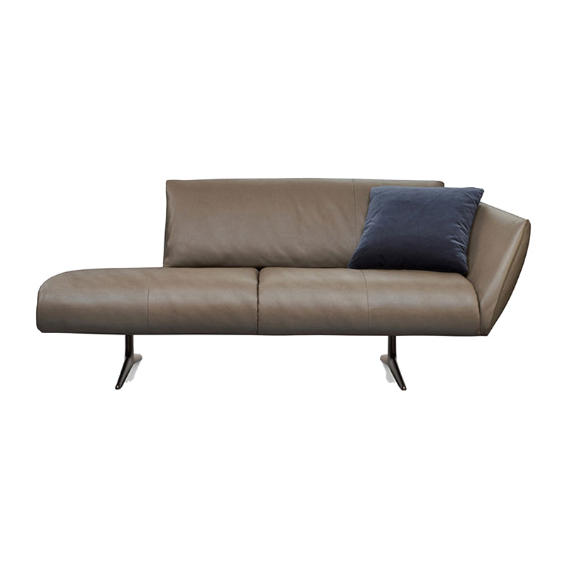 Modern Cushioned Chaise Lounge Leather Recessed Arms Chaise with Pillow Brown Right-Arm Chaise Clearhalo 'Chairs & Seating' 'Chaise Lounge' 'chaise_lounge' 'furn' 'furn_chaise_lounge' 'Furniture' 'Living Room Furniture' 7412954