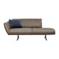 Modern Cushioned Chaise Lounge Leather Recessed Arms Chaise with Pillow Brown Left-Arm Chaise Clearhalo 'Chairs & Seating' 'Chaise Lounge' 'chaise_lounge' 'furn' 'furn_chaise_lounge' 'Furniture' 'Living Room Furniture' 7412955