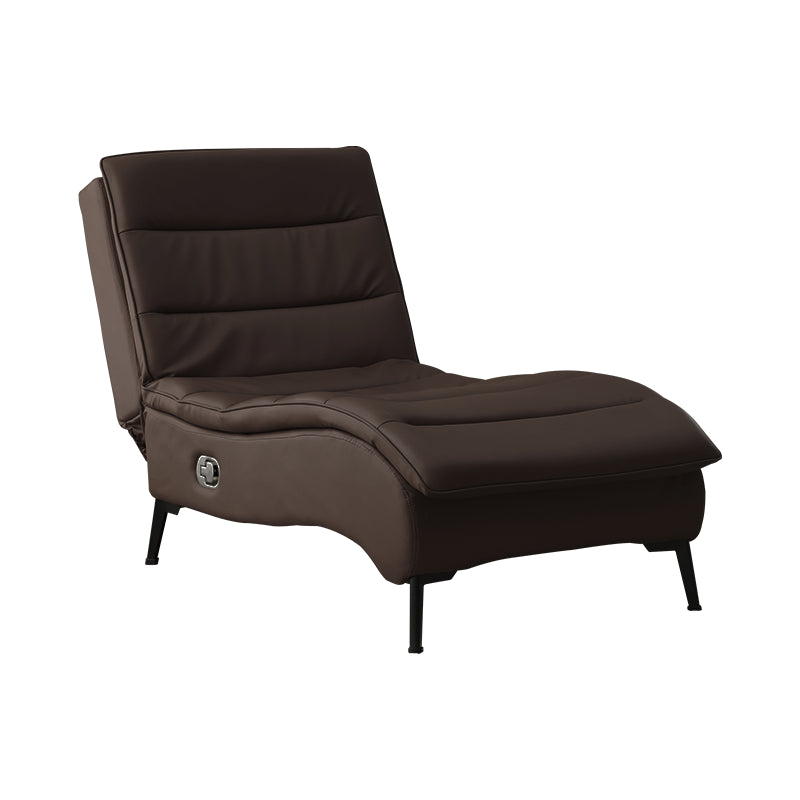 Modern Cushioned Chaise Lounge Leather Armless Chaise for Living Room Dark Coffee Clearhalo 'Chairs & Seating' 'Chaise Lounge' 'chaise_lounge' 'furn' 'furn_chaise_lounge' 'Furniture' 'Living Room Furniture' 7412975