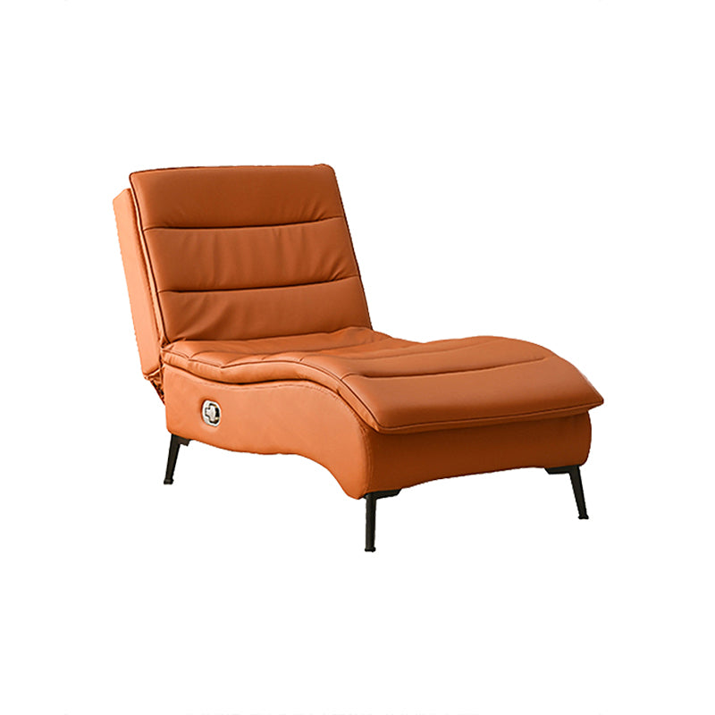 Modern Cushioned Chaise Lounge Leather Armless Chaise for Living Room Orange Red Clearhalo 'Chairs & Seating' 'Chaise Lounge' 'chaise_lounge' 'furn' 'furn_chaise_lounge' 'Furniture' 'Living Room Furniture' 7412977