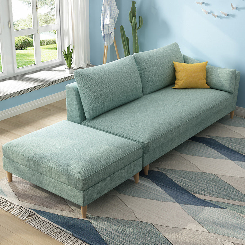 Sillón tapizado escandinavo Chaise de brazos cuadrados para sala de estar
