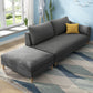 Sillón tapizado escandinavo Chaise de brazos cuadrados para sala de estar