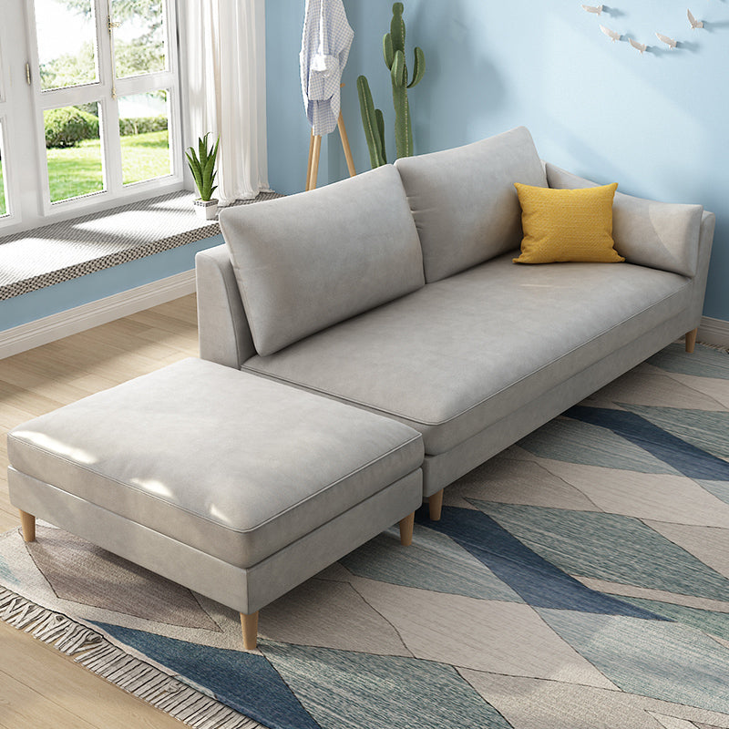Sillón tapizado escandinavo Chaise de brazos cuadrados para sala de estar