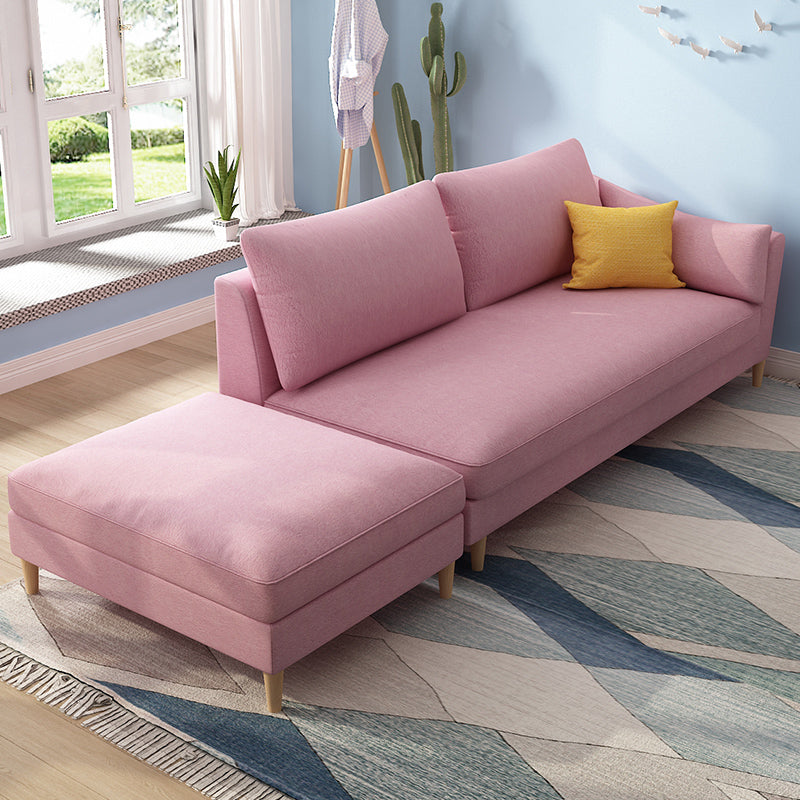 Sillón tapizado escandinavo Chaise de brazos cuadrados para sala de estar