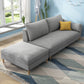 Sillón tapizado escandinavo Chaise de brazos cuadrados para sala de estar