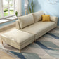 Sillón tapizado escandinavo Chaise de brazos cuadrados para sala de estar