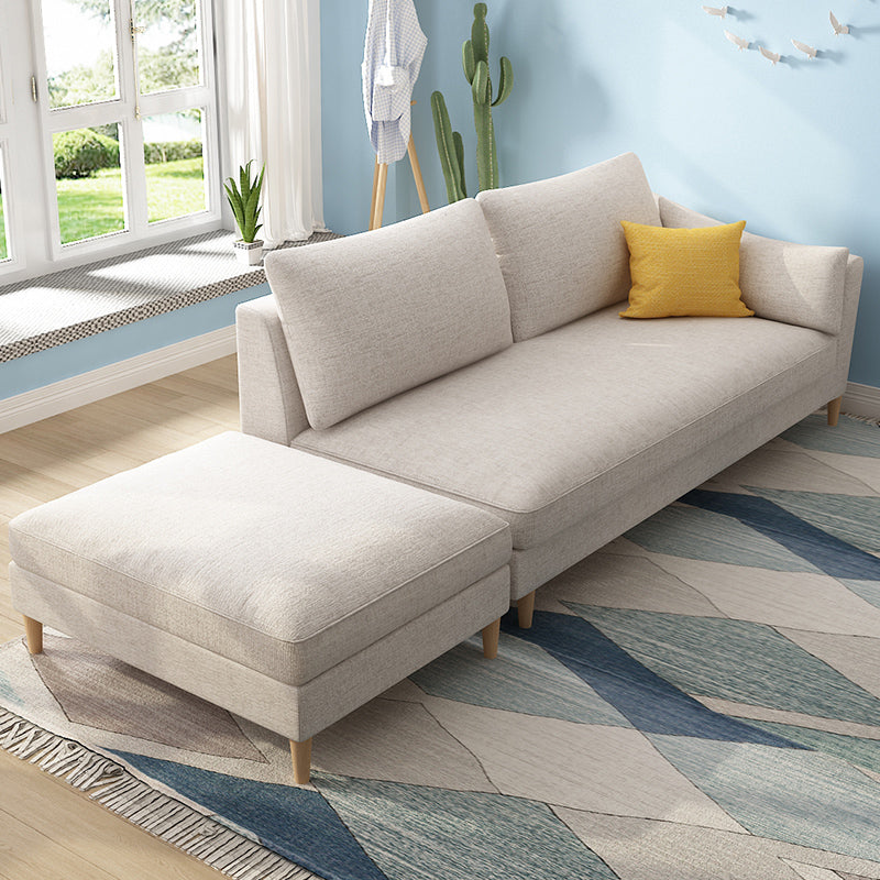 Sillón tapizado escandinavo Chaise de brazos cuadrados para sala de estar