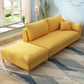 Sillón tapizado escandinavo Chaise de brazos cuadrados para sala de estar
