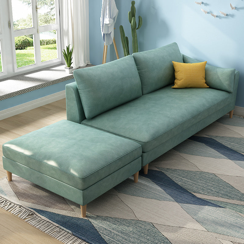 Sillón tapizado escandinavo Chaise de brazos cuadrados para sala de estar