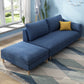 Sillón tapizado escandinavo Chaise de brazos cuadrados para sala de estar