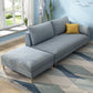 Sillón tapizado escandinavo Chaise de brazos cuadrados para sala de estar