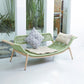 Traditional Rattan Cushioned Yoga Chaise Lounge Chair with Arms and Pillow Accent Chair Green Clearhalo 'Chairs & Seating' 'Chaise Lounge' 'chaise_lounge' 'furn' 'furn_chaise_lounge' 'Furniture' 'Living Room Furniture' 7413077