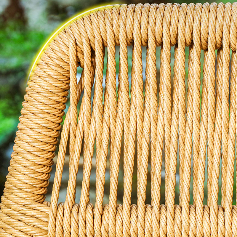 Traditional Rattan Cushioned Yoga Chaise Lounge Chair with Arms and Pillow Accent Chair Clearhalo 'Chairs & Seating' 'Chaise Lounge' 'chaise_lounge' 'furn' 'furn_chaise_lounge' 'Furniture' 'Living Room Furniture' 7413082