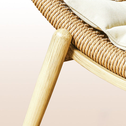Traditional Rattan Cushioned Yoga Chaise Lounge Chair with Arms and Pillow Accent Chair Clearhalo 'Chairs & Seating' 'Chaise Lounge' 'chaise_lounge' 'furn' 'furn_chaise_lounge' 'Furniture' 'Living Room Furniture' 7413083